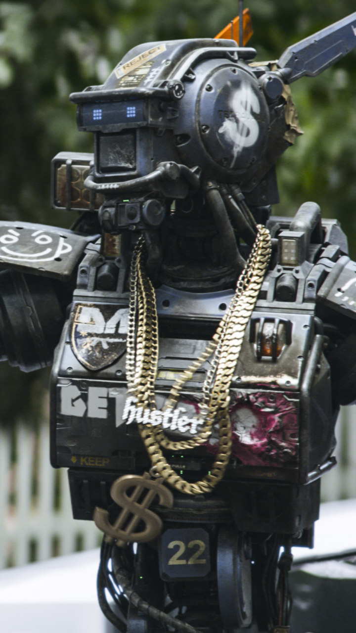 Wallpaper Chappie, Best Movies of 2015, Hugh Jackman, Dev Patel, poster,  wallpaper, robot, gun, Movies #3574