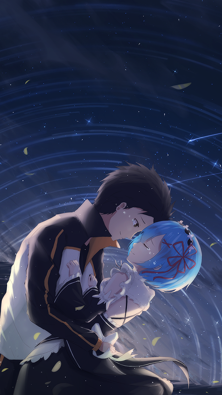 Download Subaru Natsuki Rem (Re:ZERO) Anime Re:Zero - Starting Life In Another World Phone Wallpaper