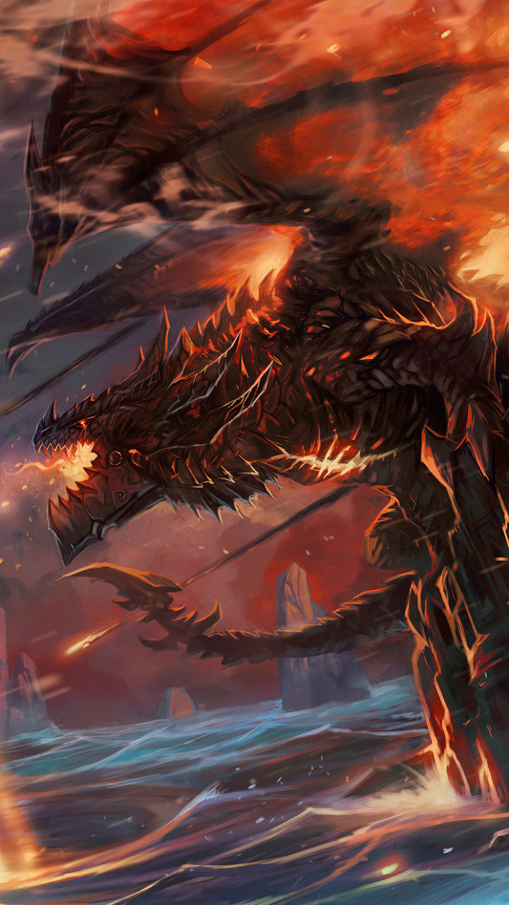 Download Black Deathwing Really Cool Dragons Wallpaper | Wallpapers.com