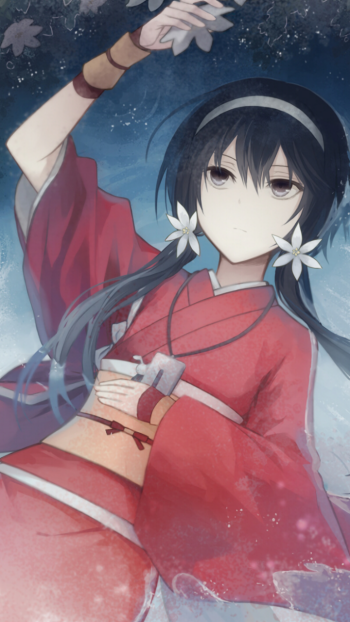 kimono yukata Kyōka Izumi Anime Bungou Stray Dogs Phone Wallpaper