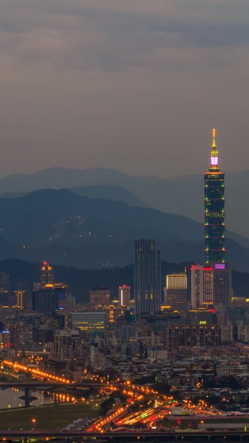 night mountain Taiwan Taipei 101 man made Taipei Phone Wallpaper