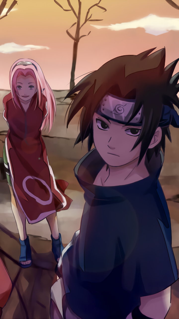 Download Sakura Haruno Sasuke Uchiha Naruto Uzumaki Anime Naruto Naruto & Sasuke Phone Wallpaper
