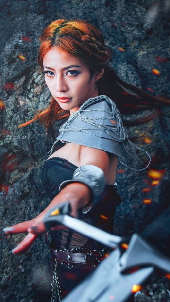 sword oriental woman cosplay Phone Wallpaper