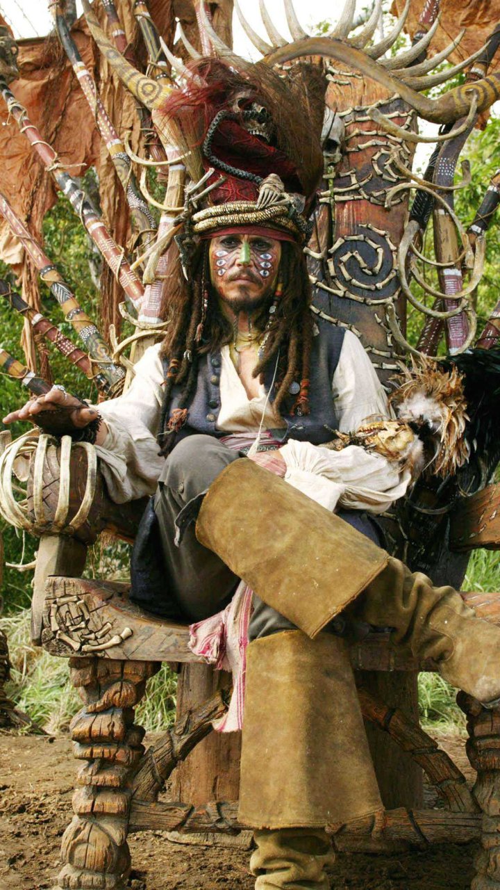 Download Jack Sparrow Johnny Depp Movie Pirates Of The Caribbean: Dead Man's Chest Phone Wallpaper