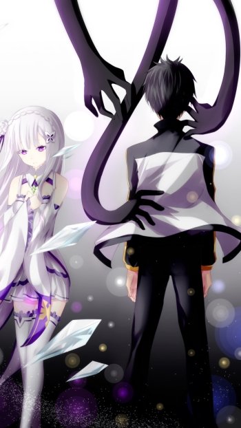 Rem (Re:ZERO) Subaru Natsuki Emilia (Re:ZERO) Anime Re:Zero - Starting Life in Another World Phone Wallpaper