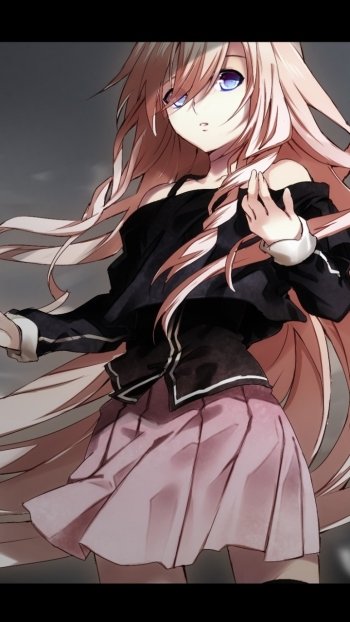 IA (Vocaloid) skirt blue eyes long hair pink hair Anime Vocaloid Phone Wallpaper