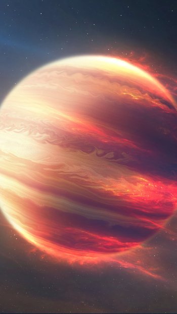 orange (Color) space Sci Fi planet Phone Wallpaper