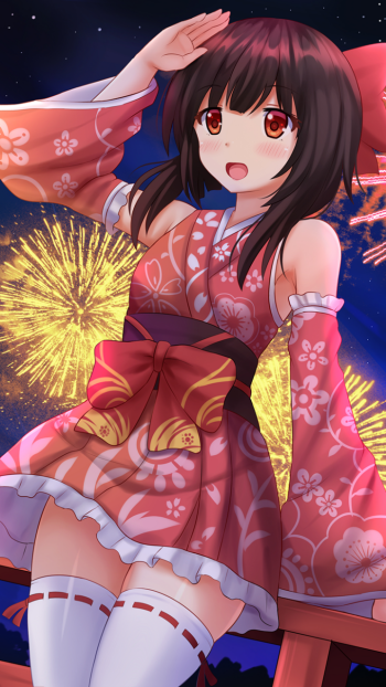 fireworks yukata KonoSuba Megumin (KonoSuba) Anime KonoSuba - God’s blessing on this wonderful world!! Phone Wallpaper