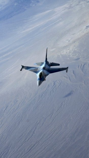 General Dynamics F-16 Fighting Falcon aircraft landscape military jet fighter Phone Wallpaper