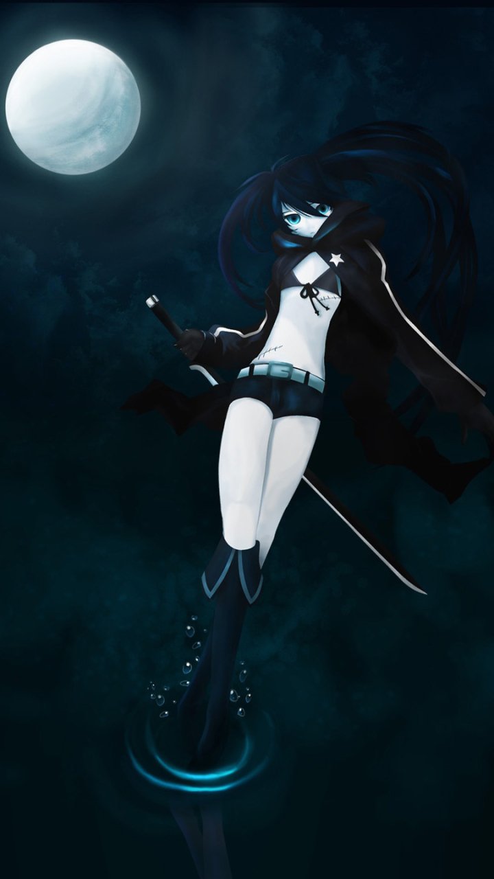 Download Moon Dark Anime Black Rock Shooter Dark Anime Phone Wallpaper