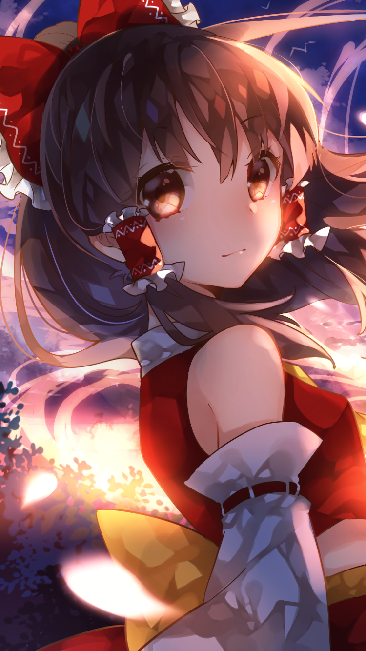 Download Sanae Kochiya Marisa Kirisame Reimu Hakurei Anime Touhou Phone Wallpaper