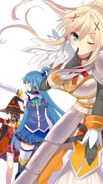 Megumin (KonoSuba) Aqua (KonoSuba) Darkness (KonoSuba) KonoSuba Anime KonoSuba - God’s blessing on this wonderful world!! Phone Wallpaper