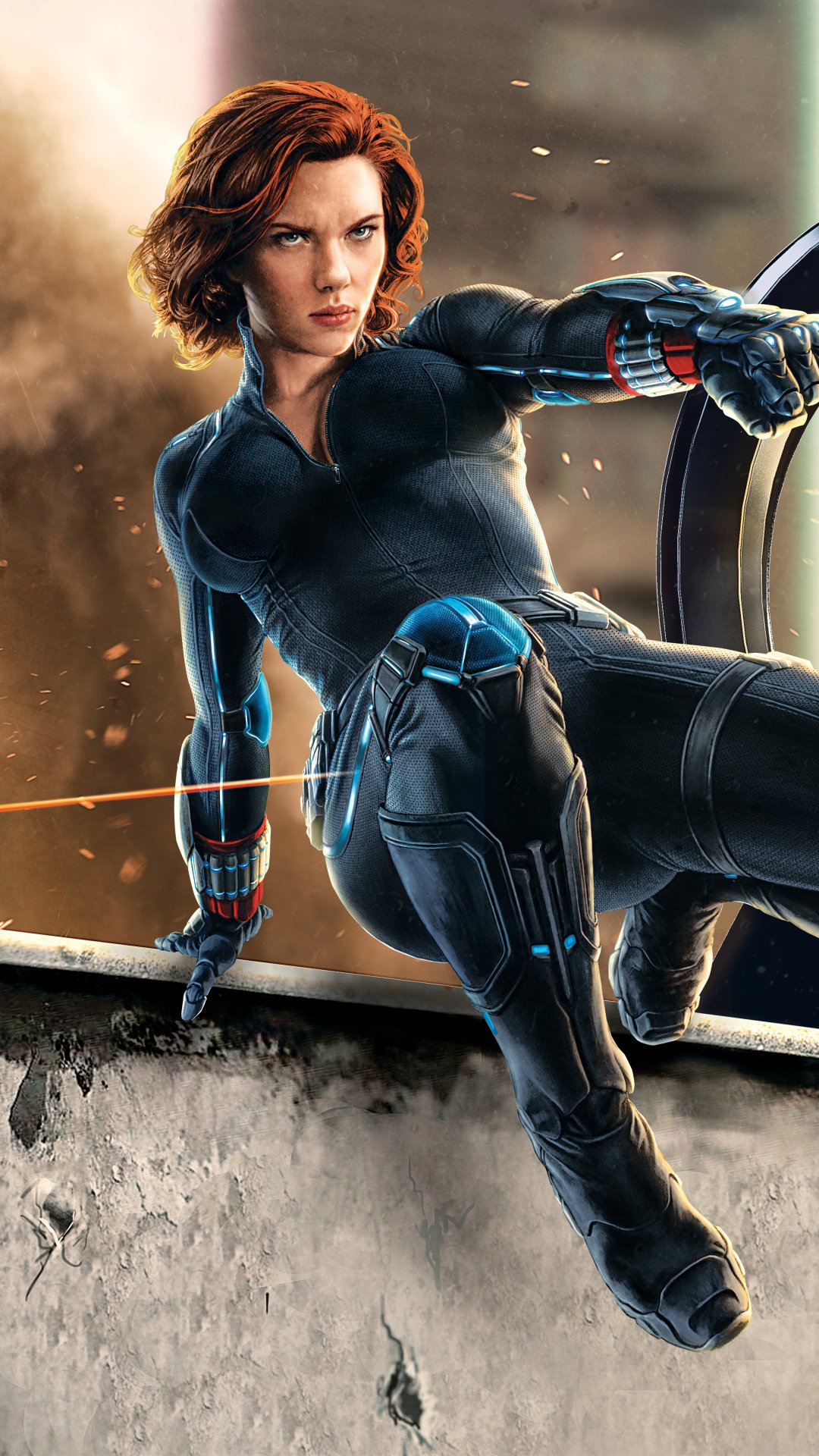 Download Scarlett Johansson Black Widow Movie Avengers: Age Of Ultron Phone Wallpaper