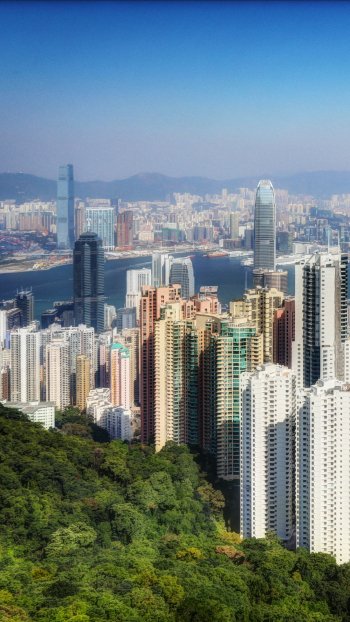 China megapolis man made Hong Kong Phone Wallpaper