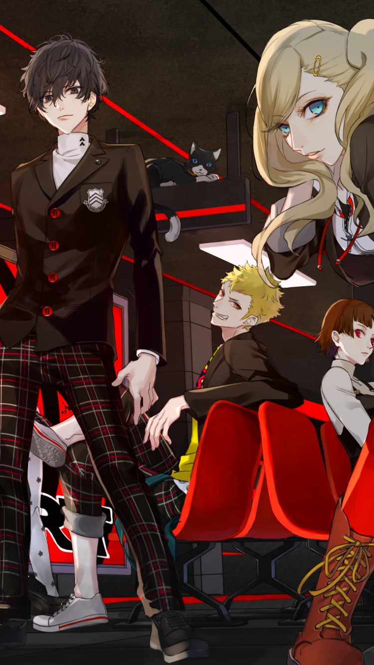 Download Ann Takamaki Futaba Sakura Ryuji Sakamoto Haru Okumura Makoto Niijima Morgana (Persona) Akira Kurusu Video Game Persona 5 Phone Wallpaper