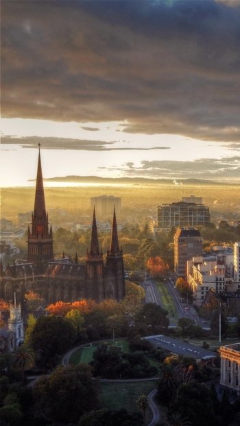 church sunlight Australia man made Melbourne Phone Wallpaper