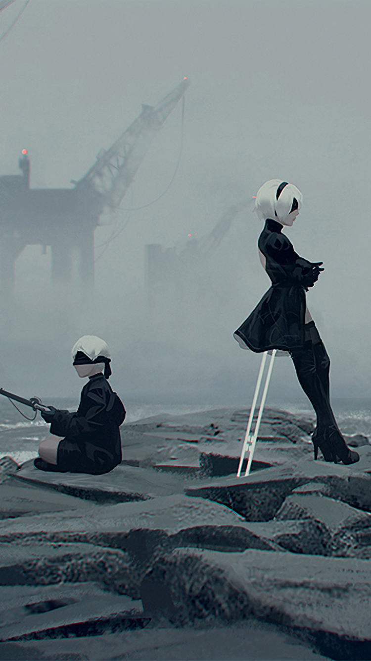 Download YoRHa No.9 Type S YoRHa No.2 Type B Video Game NieR: Automata Phone Wallpaper