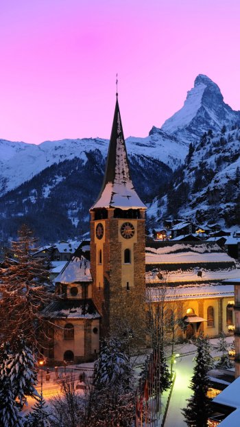  Winter in Switzerland Town