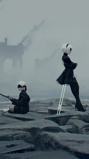 YoRHa No.9 Type S YoRHa No.2 Type B video game NieR: Automata Phone Wallpaper