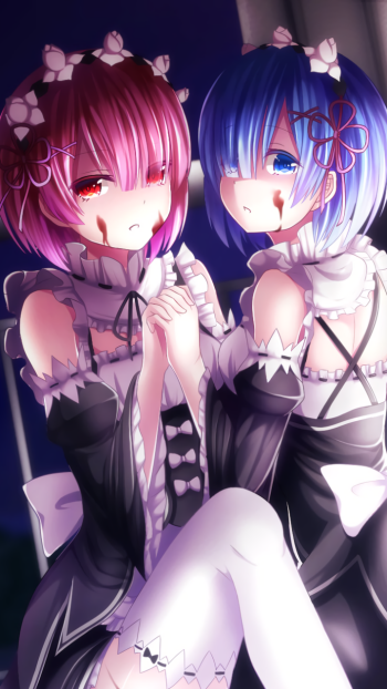 Ram (Re:ZERO) Rem (Re:ZERO) Anime Re:Zero - Starting Life in Another World Phone Wallpaper