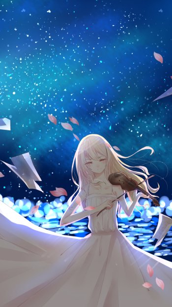 Kaori Miyazono Anime Your Lie in April Phone Wallpaper
