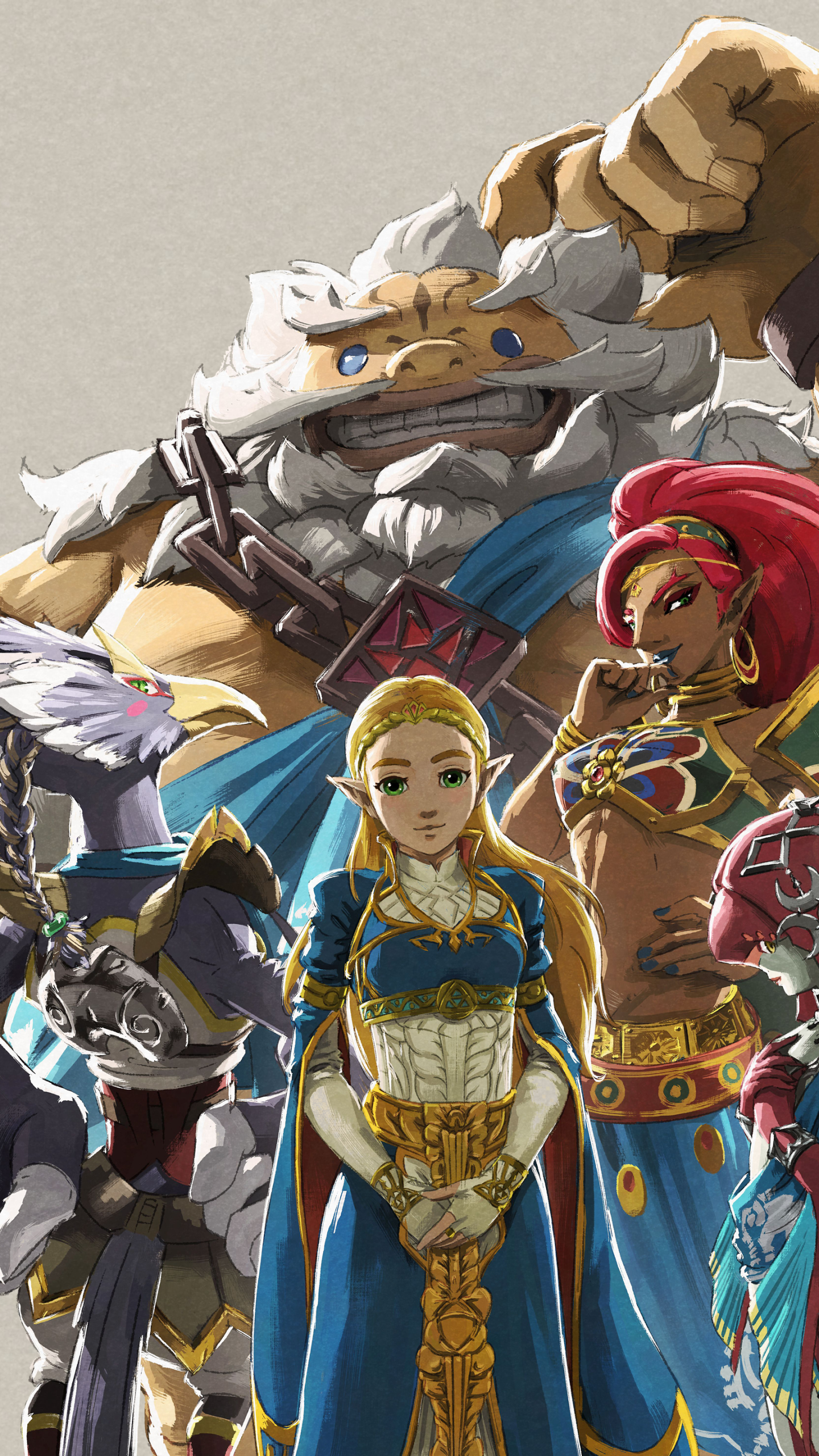 Download Mipha (The Legend Of Zelda) Princess Zelda Urbosa (The Legend Of Zelda) Daruk (The Legend Of Zelda) Revali (The Legend Of Zelda) Video Game The Legend Of Zelda: Breath Of The Wild Phone Wallpaper
