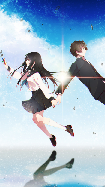 Hōtarō Oreki Eru Chitanda Anime Hyouka Phone Wallpaper