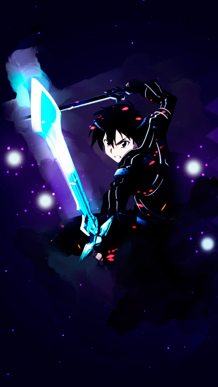 Download Kirito (Sword Art Online) Kazuto Kirigaya Anime Sword Art Online Phone Wallpaper
