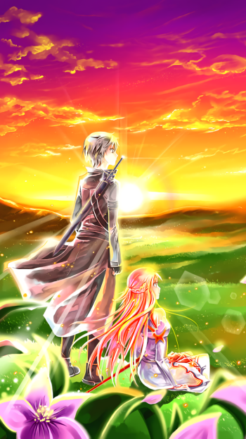 Asuna Yuuki Kazuto Kirigaya Kirito (Sword Art Online) Anime Sword Art Online Kirito And Asuna Phone Wallpaper