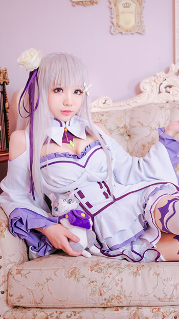 Re:Zero - Starting Life in Another World Emilia (Re:ZERO) woman cosplay Phone Wallpaper