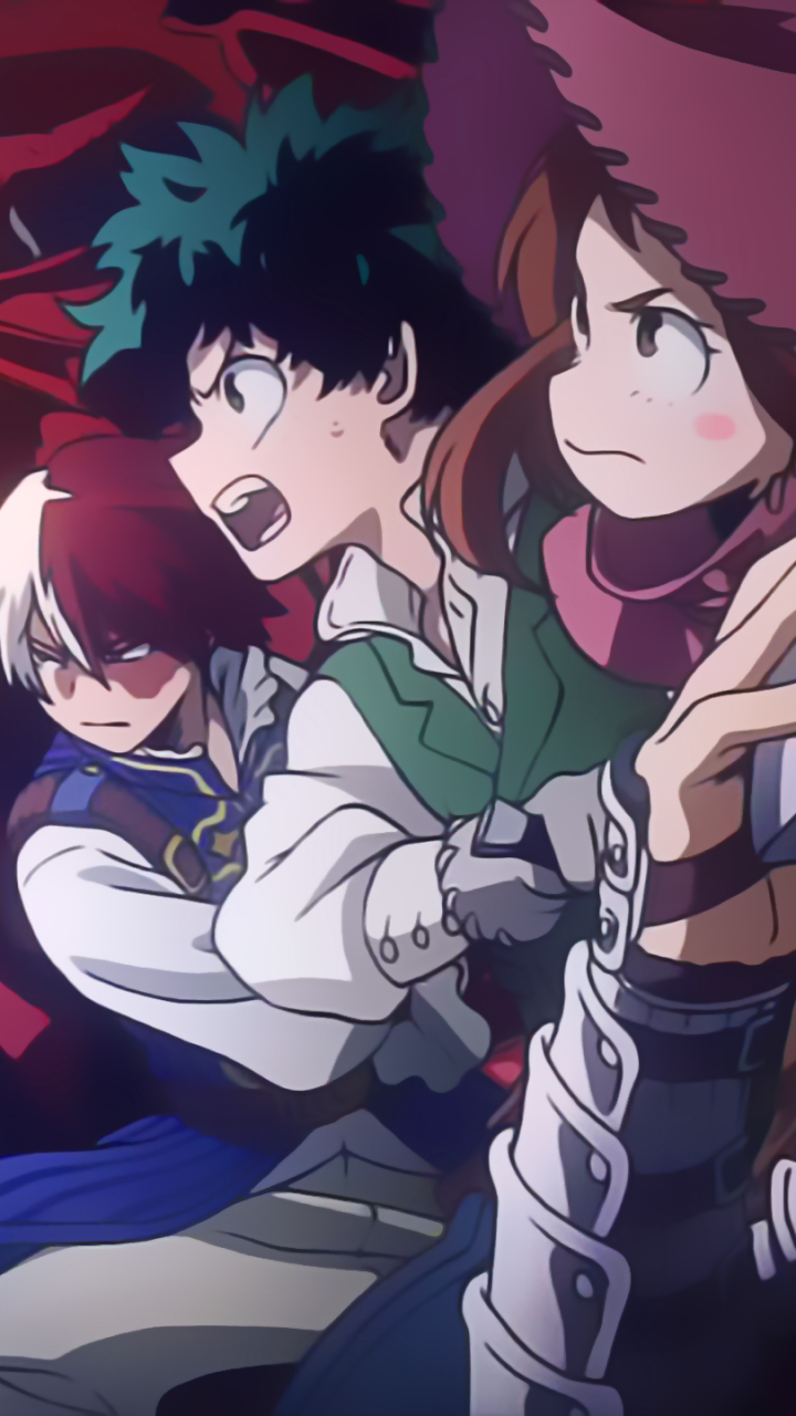 Download Tenya Iida Ochaco Uraraka Izuku Midoriya Shoto Todoroki Katsuki Bakugou Anime My Hero Academia Phone Wallpaper