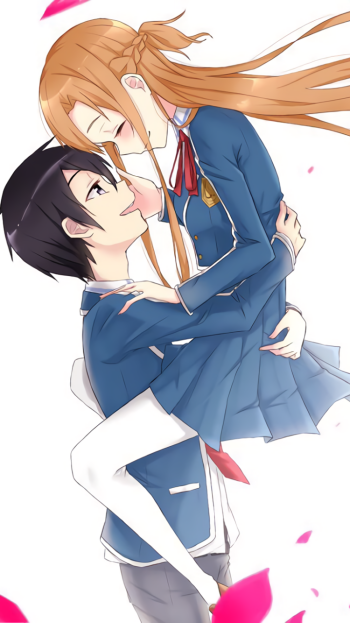 Kazuto Kirigaya Kirito (Sword Art Online) Asuna Yuuki Anime Sword Art Online Kirito And Asuna Phone Wallpaper