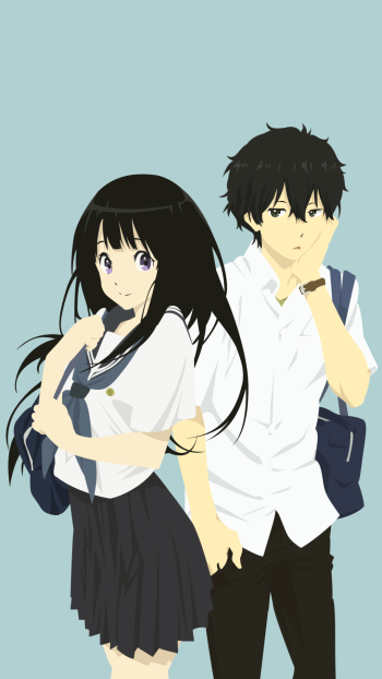 Hōtarō Oreki Eru Chitanda Anime Hyouka Phone Wallpaper