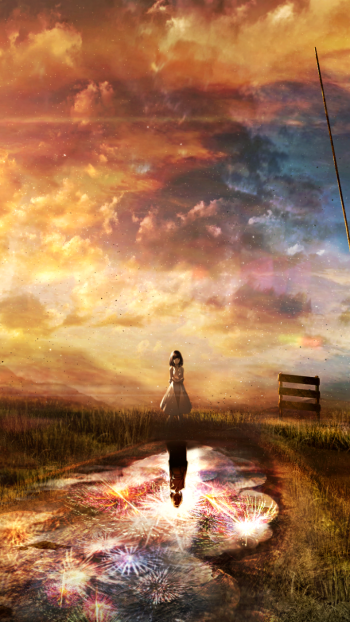 cloud dress sunset reflection sky fireworks Anime Vocaloid anime sunset Sky Anime Phone Wallpaper