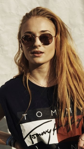 redhead American actress sunglasses Celebrity Sophie Turner Phone Wallpaper