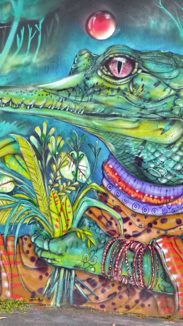Alligator in a Rain Forest Street Art