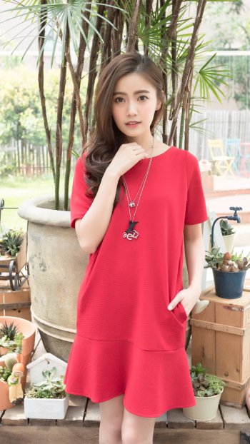 necklace red dress brown eyes brunette model woman asian Phone Wallpaper