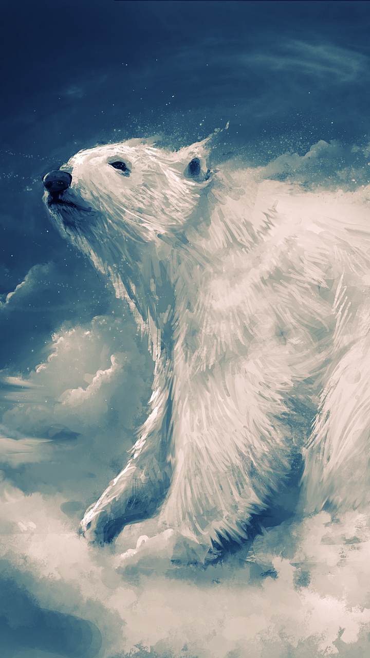 Polar Bear Phone Wallpaper by Delun