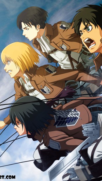  Eren,Mikasa,Armin and Levi by Skycreed