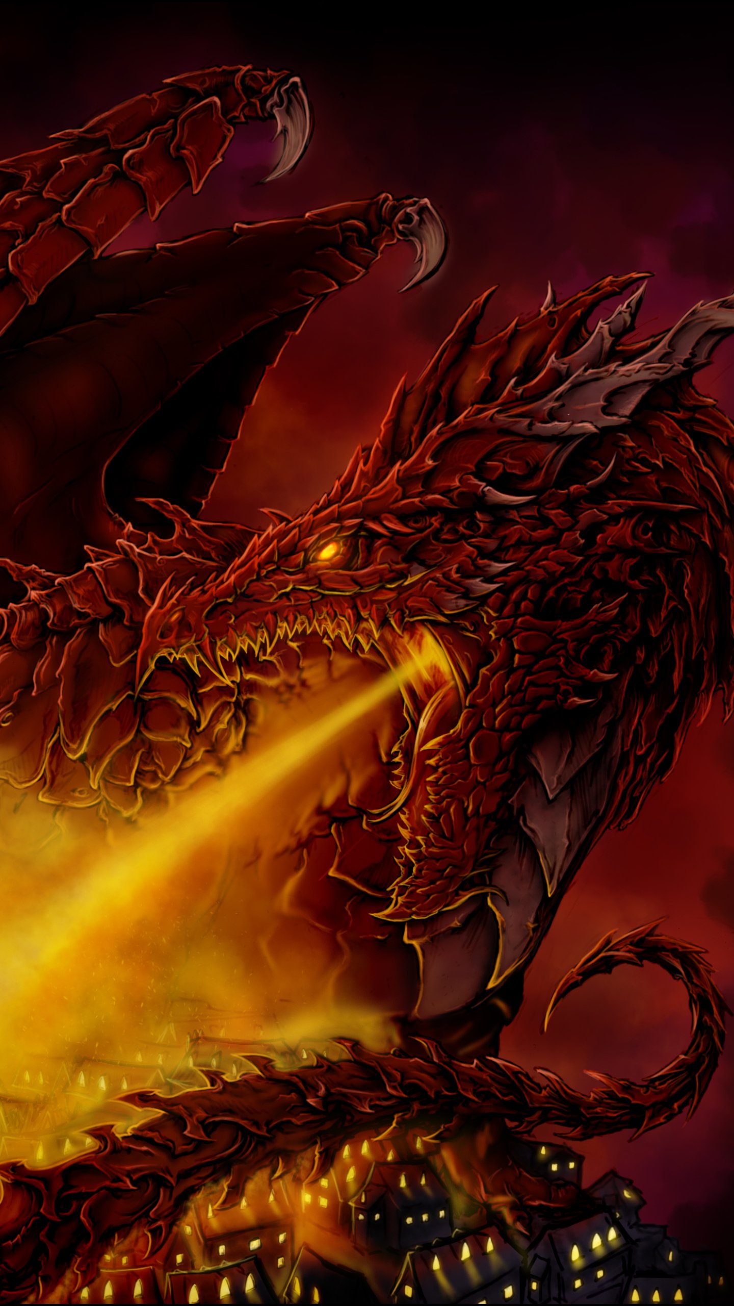 Download Fire Fantasy Dragon Fire Dragon Phone Wallpaper