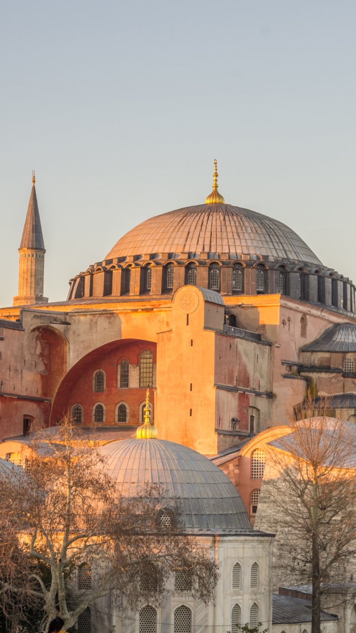 Download Architecture Dome Mosque Turkey Istanbul Religious Hagia Sophia Phone Wallpaper
