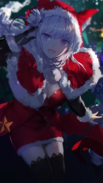 Christmas Ram (Re:ZERO) Rem (Re:ZERO) Emilia (Re:ZERO) Anime Re:Zero - Starting Life in Another World anime christmas Phone Wallpaper