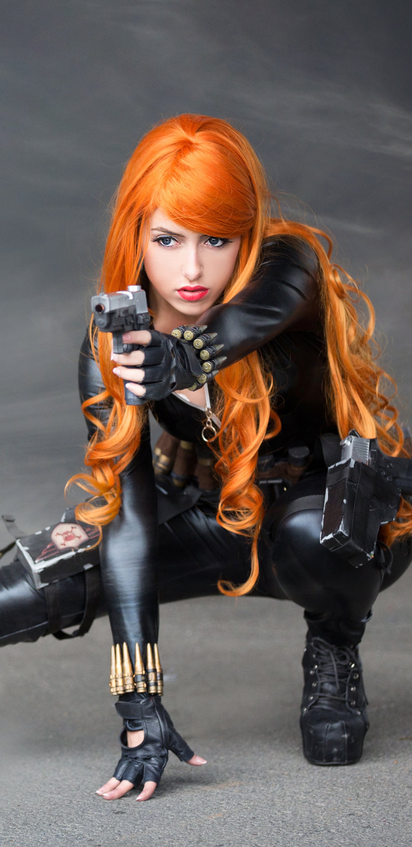 Download Black Widow Woman Cosplay Phone Wallpaper by Ophélie Jones ...