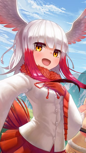 Crested Ibis (Kemono Friends) Anime Kemono Friends Phone Wallpaper