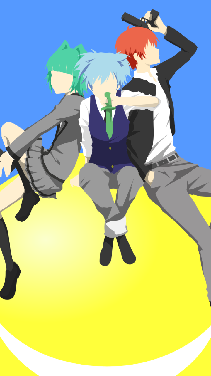 Download Minimalist Koro-sensei Kaede Kayano Karma Akabane Nagisa Shiota Anime Assassination Classroom Minimalist Anime Phone Wallpaper