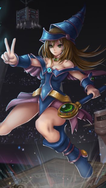 magician Dark Magician Girl Anime Yu-Gi-Oh! Phone Wallpaper
