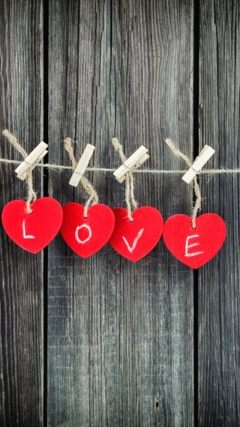 Romantic heart artistic love Phone Wallpaper