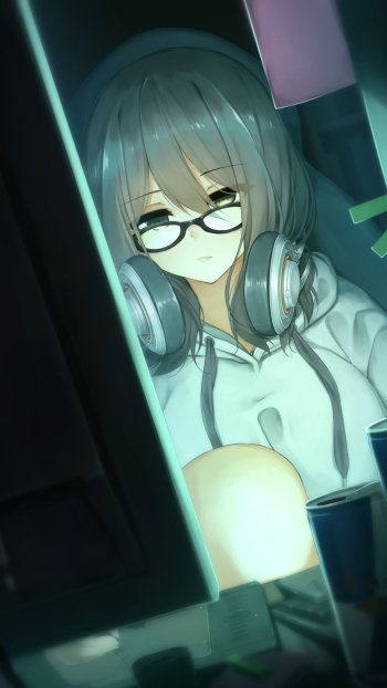 glasses Anime Original Phone Wallpaper