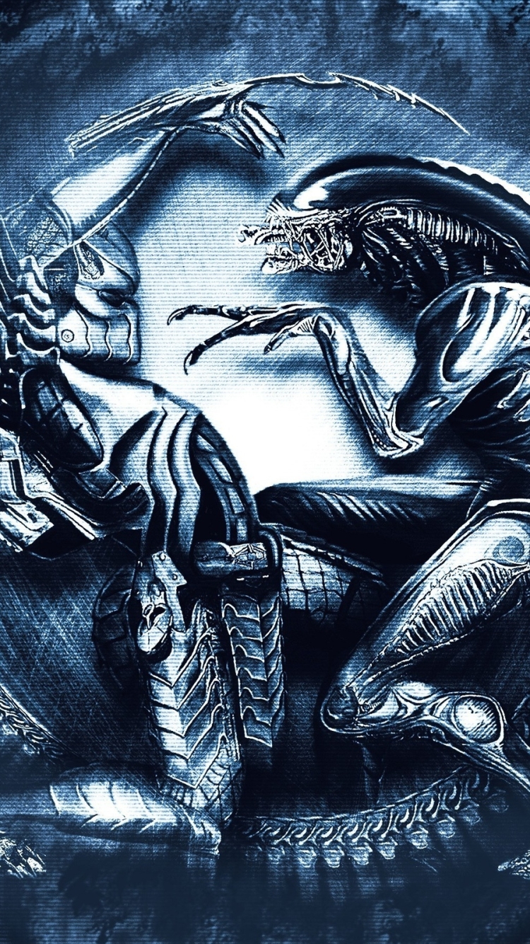 Sci Fi Alien vs. Predator Phone Wallpaper