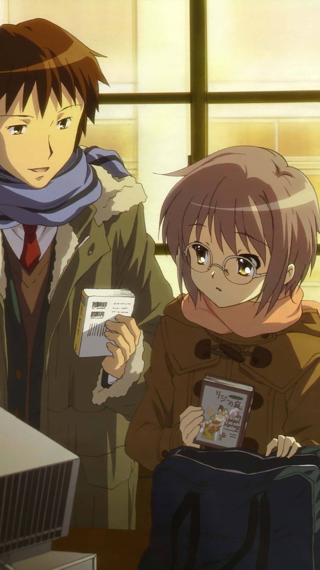 Download Kyon (Haruhi) Yuki Nagato Anime The Melancholy Of Haruhi Suzumiya Phone Wallpaper